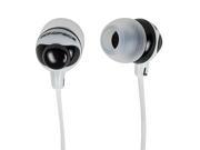 Button Design Noise Isolating Earbuds Headphones Black White