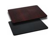 Flash Furniture XU MBT 2430 GG 24 in. x 30 in. Rectangular Table Top with Black or Mahogany Reversible Laminate Top