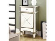 Monarch Specialties I 3702 Mirrored 1 Drawer Accent Cabinet