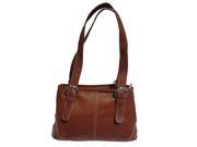 Piel Leather 2599 Medium Buckle Handbag Saddle