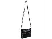 Parinda 11132 ASHEN Textured Faux Leather Crossbody Bag Black Croco