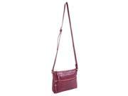 Parinda 11136 ASHEN Textured Faux Leather Crossbody Bag Red