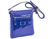 Parinda 11198 EMET Quilted Faux Leather Crossbody Bag Blue