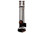 Uniflame 5 Pc Satin Copper Fireset With Ball Handles F 1372