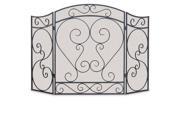 Napa Forge 19204 Black 3 Fold Country Scroll Fireplace Screen