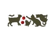Crearreda CR 58251 39.4 x 13.75 Cats Wall Stickers with Red Balls of Yarn
