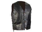 Diamond Plate GFVEMBPTM Medium Hand Sewn Pebble Grain Genuine Leather Biker Vest
