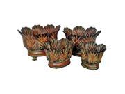 Cheung s FY 0560 4 Metal Cabbage Oval Decorative Planters Set of 4