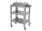 Broil King WBC 3SP Triple Buffet Warming Cart with Clear Individual Lids