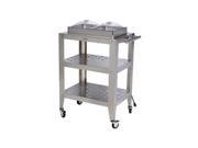 Broil King WBC 2SP Double Buffet Warming Cart with Clear Individual Lids