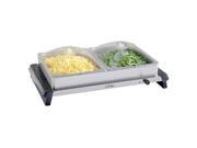 BroilKing NBS 2SP Professional Double Buffet Server withStainless Base Plastic Lids