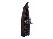 Benzara 37725 Extravagant Wooden Boat Wine Cabinet with Multiple Sections