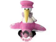 Chantilly Lane G1003 11 In. Airborn Stork Baby Girl Sings Hush Little Baby Toy
