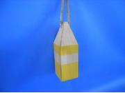 Handcrafted Model Ships Rustic Yellow CB 8 Wooden Rustic Yellow Chesapeake Bay Crab Trap Buoy 8 in. Decorative Accent