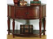 Coaster 950059 Brown Entry Table with Curved Front and Inlay Shelf