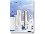 Crystal Quest CQE CT 00117 Countertop Replaceable Double Multi Ultimate Water Filter System Stainless Steel