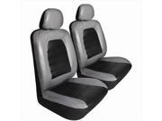 Pilot Automotive SC 436G Super Sport Synthetic Leather Seat Cover Gray Black 2 Piece Set
