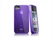 iSkin CLGLM4 PE2 Claro Glam Flexible Case With Sparkle For Iphone4 4S Purple