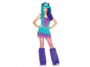 Sexy Frankie Monster Dress Furry Hood Costume Adult X Small 0 2