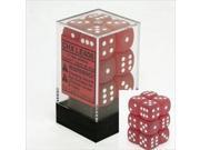 Chessex Manufacturing LE406 Frosted D6 16 mm Red With White 