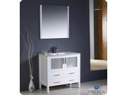 Fresca FVN6236WH UNS Torino 36 in. White Modern Bathroom Vanity with Integrated Sink