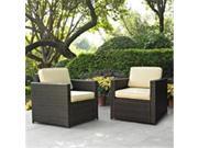 Crosley Furniture KO70005BR Palm Harbor 2 Piece Outdoor Wicker Seating Set Two Outdoor Wicker Chairs