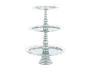 Benzara 30876 Unique Three Tier Aluminum Tray with Rich Glossy Appeal