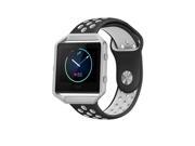Element Works EW-FBSB2SM-BW Silicone Band with Silver Frame for Fitbit Blaze, Black & White - Small