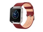Element Works EW-FBLRLG-RD Leather Band for Fitbit Blaze with Frame, Red - Large