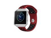 Element Works EW-FBSB2SM-RB Silicone Band with Silver Frame for Fitbit Blaze, Red & Black - Small