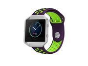 Element Works EW-FBSB2SM-PG Silicone Band with Silver Frame for Fitbit Blaze, Purple & Green - Small