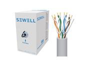 Sewell Purerun Cat5e Ul Cmr 350mhz Solid Utp 1000 Ft Grey