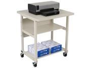 Heavy Duty Mobile Laser Printer Stand Three Shelf 27w x 25d x 27 1 2h Gray
