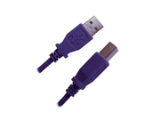 PURPLE USB 2.0 Compliant A to B 6 feet High Speed USB Cable to connect USB Devics to a hub or computer