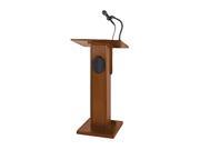 Portable Floor Wooden Elite Church School Office Lecture Meeting Lectern Presentation Stand Podium With Sound Mahogany