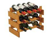 Dakota 12 Bottle Stacking 3 Shelf Wine Bottle Storage Container Holder Organizer