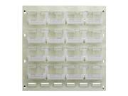 Quantum Home Office Clear View Beige Louvered Panel With 16 Stack Storage Bins 5.37 L x 4.12 W x 3 H