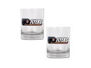 NHL Sports Philadelphia Flyers 14oz 2pc Rocks Glass Set Clear