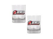 NHL Sports New Jersey Devils 14oz 2pc Rocks Glass Set Clear
