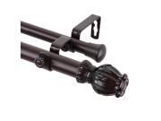 Rod Desyne Home Decorative Regent Double Curtain Rod 48-84 Inch - Mahogany