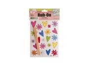 Bulk Buys Hearts And Flowers Rub On Transfers Pack Of 24