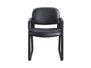Cava Collection Sled Base Guest Chair Black Vinyl
