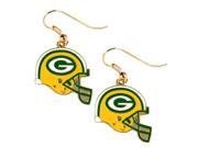 UPC 657175004106 product image for Green Bay Packers NFL Helmet Shaped J-Hook Gold Tone Earring Set Charm Gift | upcitemdb.com