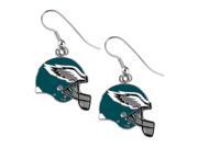 UPC 657175004137 product image for Philadelphia Eagles NFL Helmet Shaped J-Hook Silver Tone Earring Set Charm Gift | upcitemdb.com