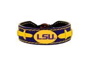 LSU Tigers Team Color NCAA Gamewear Leather Football Bracelet