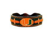 Miami Hurricanes Team Color NCAA Gamewear Leather Football Bracelet