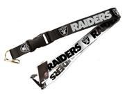 Oakland Raiders NFL Reversible Lanyard Keychain Id Ticket Holder