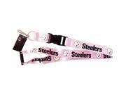 Pittsburgh Steelers NFL Lanyard Keychain Id Ticket Holder Pink