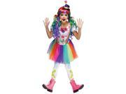 Kids Crazy Color Clown Costume - S