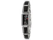 Seiko SUP187 Tressia Solar Black Ceramic and Stainless Steel Bracelet Swarovski Elements Heart Logo